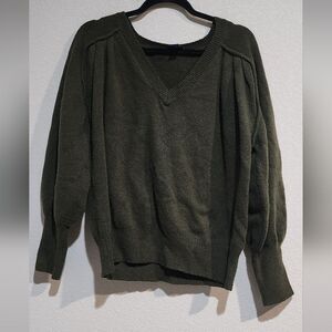 Scoop Olive Green Cozy Green Ballon Sleeves Sweater Size L